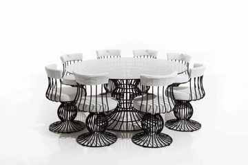 SIRIO - Round iron dining table by Samuele Mazza Outdoor - view 3